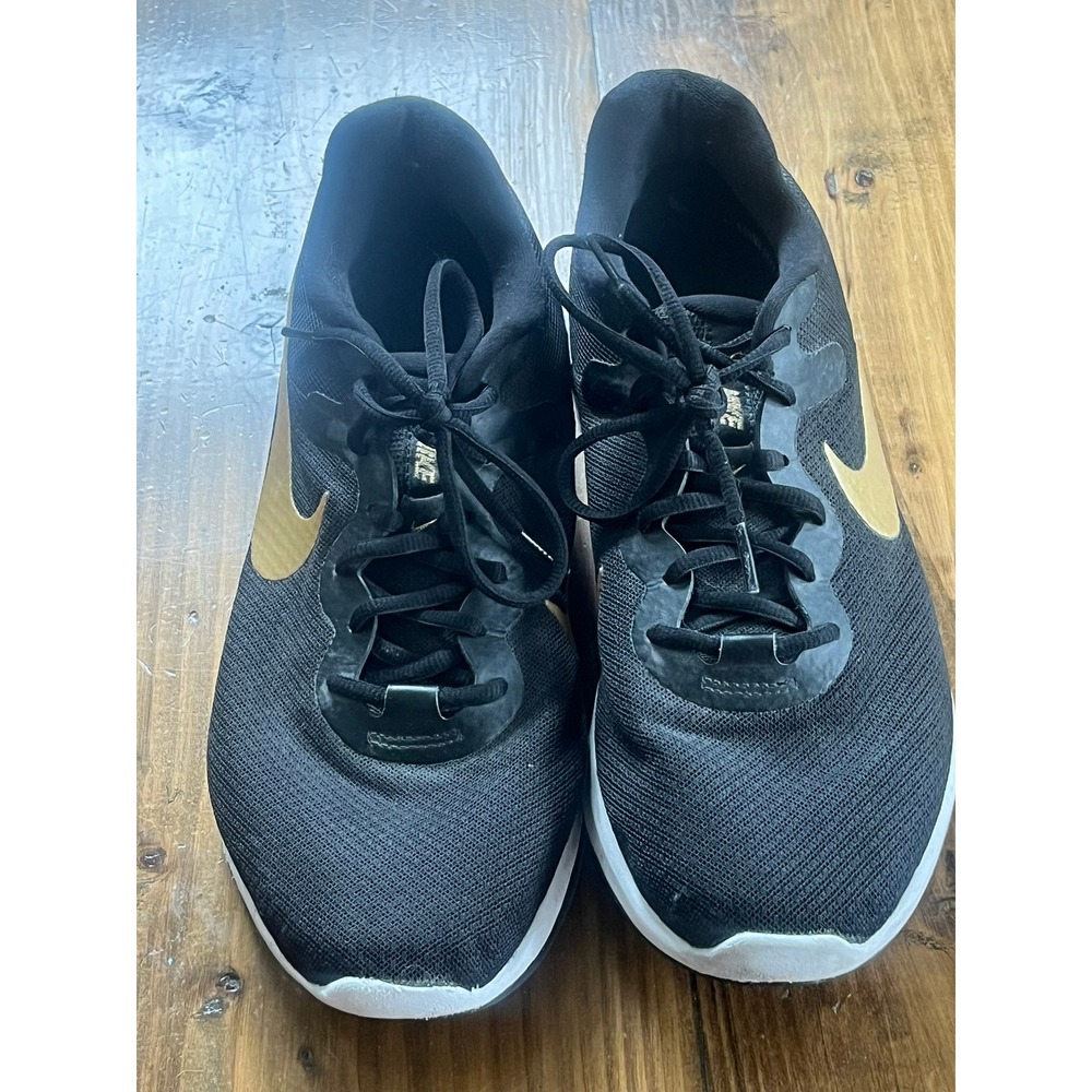 Nike Revolution 6 Next Nature Mens Running Shoes Black Gold DC3728-002 Size 10.5